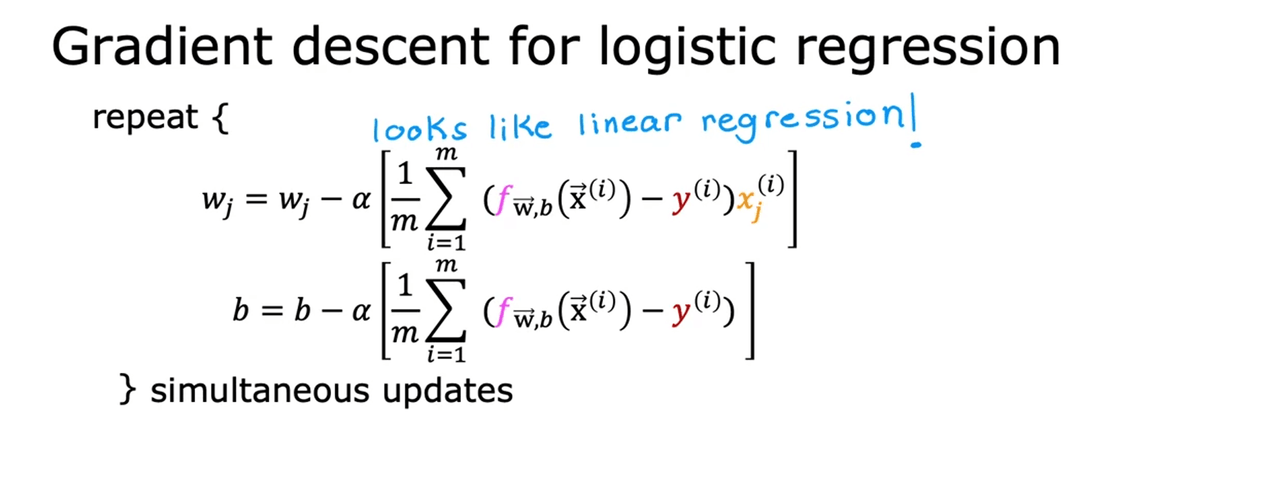 Gradient Descent for Logistic Regression